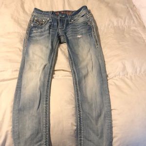 Rock revival jeans hemmed for 5’3